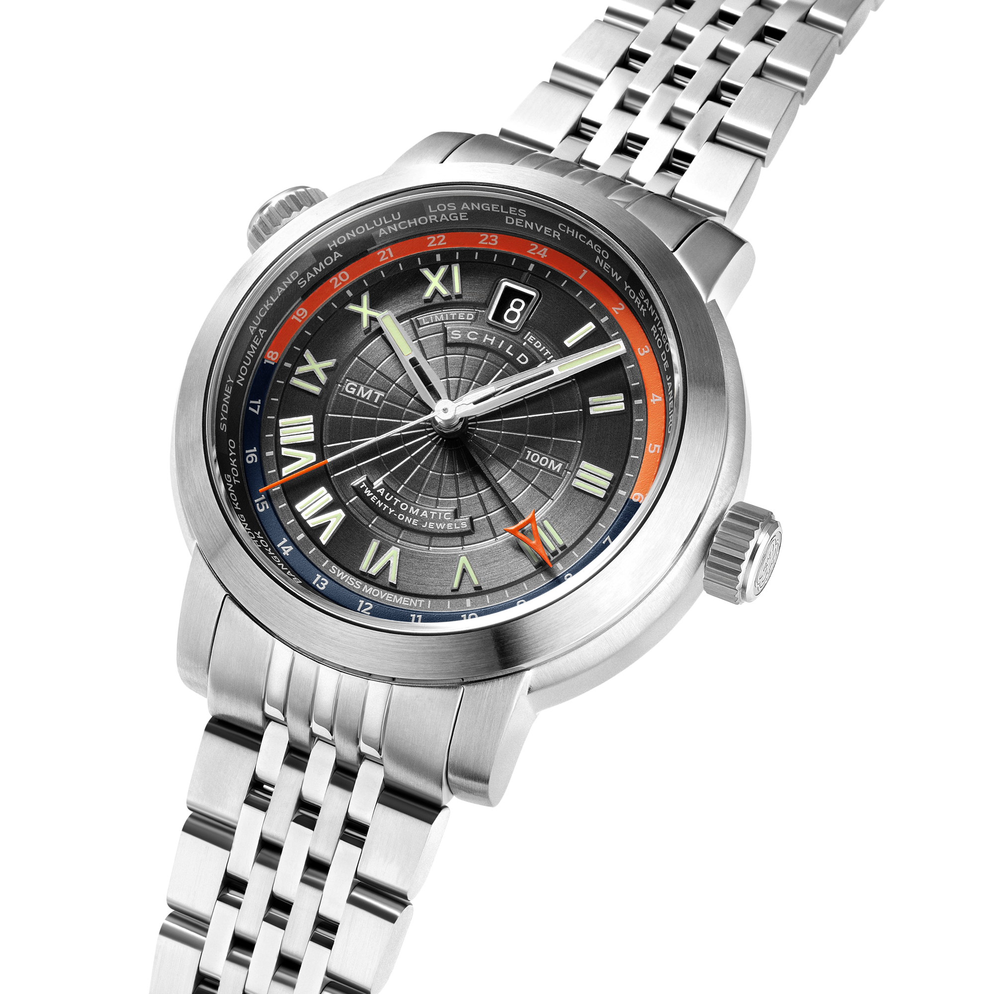 Dusky Silver | Heinrich Swiss Gmt – Schild 1896 Dusky Silver | Heinrich Swiss Gmt – Schild 1896