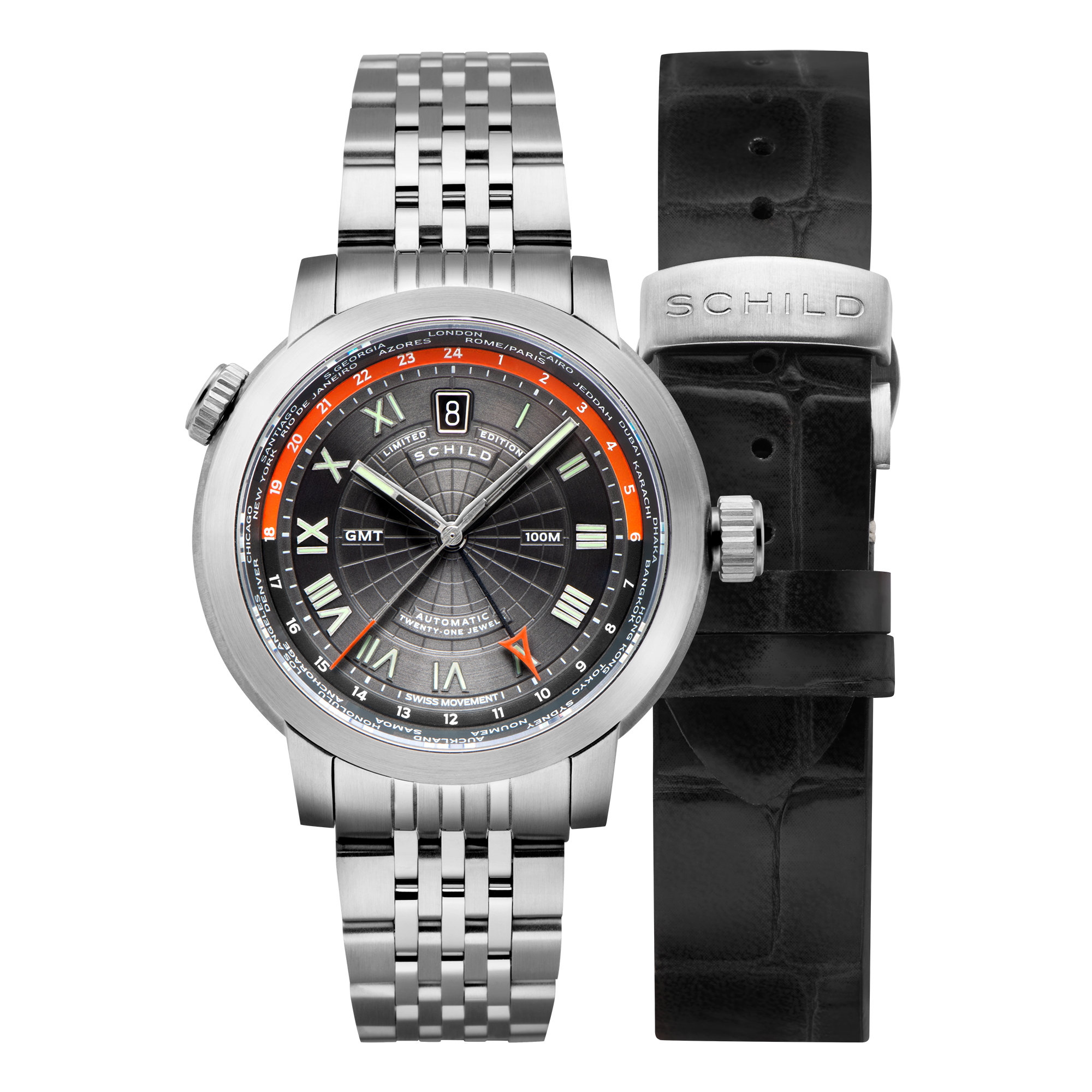 Dusky Silver | Heinrich Swiss Gmt – Schild 1896 Dusky Silver | Heinrich Swiss Gmt – Schild 1896