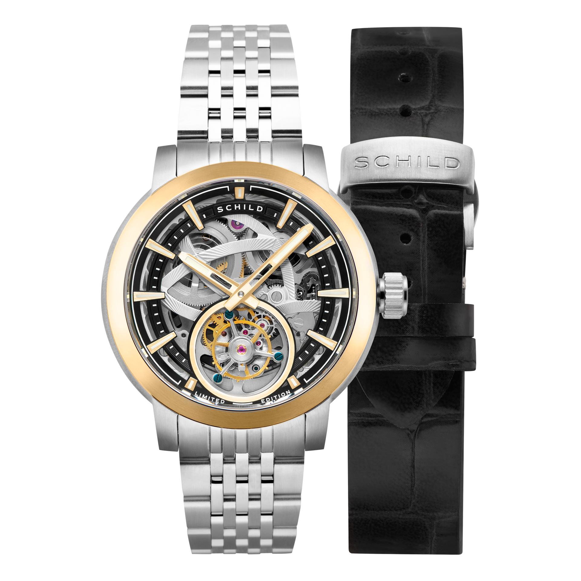 Two Tone Gold | Barallier Sun Moon Dual Time Automatic
